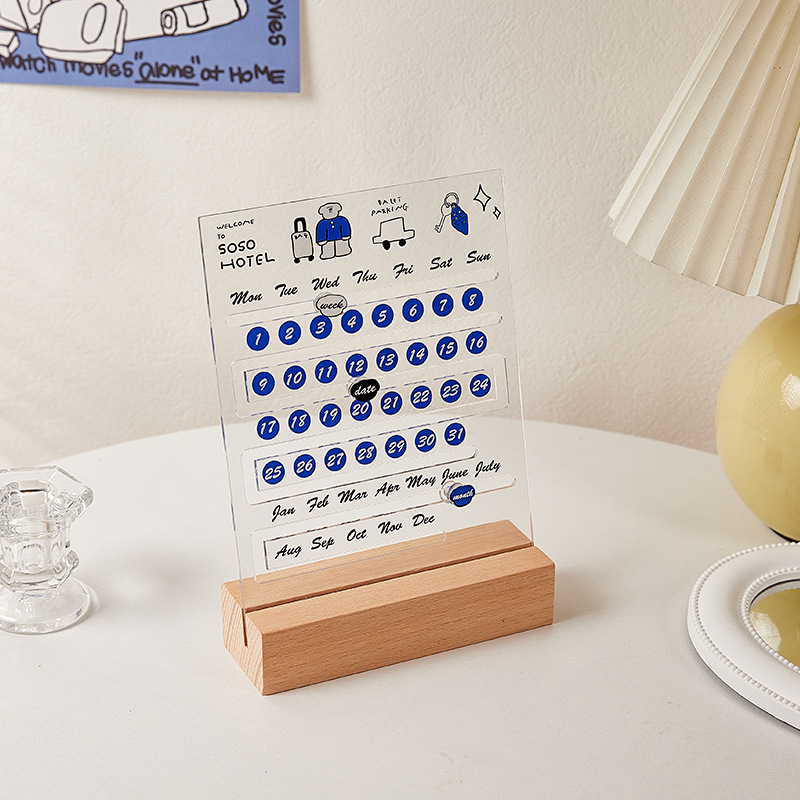 2025 Cool Dog Acrylic Desk Calendar Wind Calendar Perpetual Decoración de escritorio Calendario de nicho de diseño