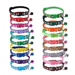 Spot pet supplies wholesale 1.0 pet footprints patch collar cat bell collar cat dog universal adjustable