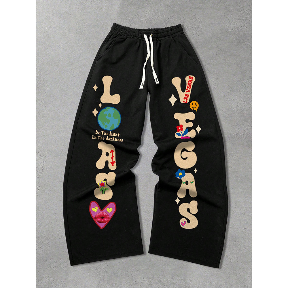 Men's Hip-Hop Streetwear Pants – Unisex Baggy Trousers With Drawstring Waist (Urban Fashion Essential)_viptrois.com
