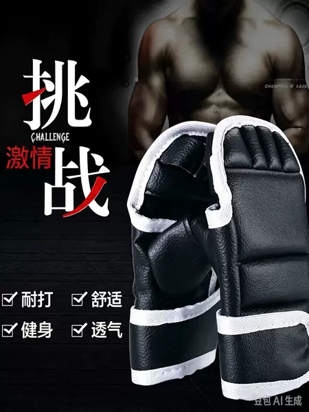 Half-Finger Boxing Gloves for Fitness Training, Suitable for Men and Women, Specialized for Martial Arts, Children's Taekwondo, and Adult Sandbag Training