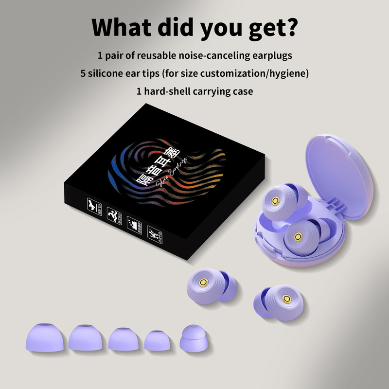 New Private Model Filter Earplugs for Nap Time in Dormitory, Multi-Head Replaceable, Noise Reduction, Anti-Noise, Silicone Noise-Canceling Gadget