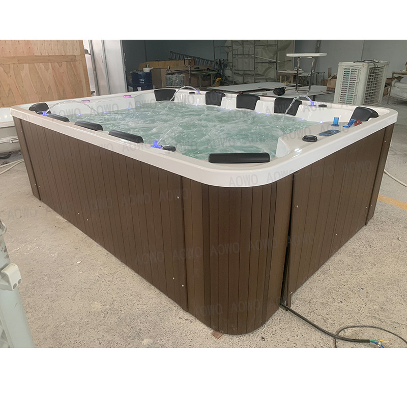 Jacuzzi acrílico bañera de spa bañera grande para surf al aire libre 10 personas jardín al aire libre piscina jacuzzi