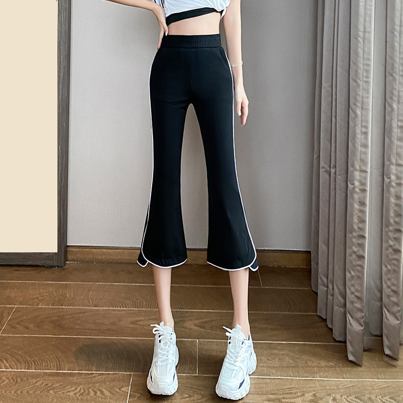 Women's Summer High Waist Slim Look Casual Pants Small Elastic Stretch Running Pants