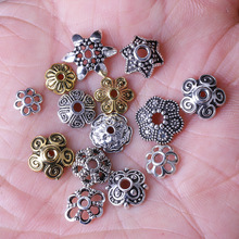 DIY合金饰品配件 复古花托花帽古银色手链隔片珠托佛珠隔片批发