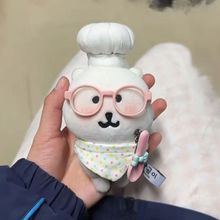 可爱娃用波点厨师套装围兜娃衣套装全套超萌10cm娃衣厨师装饰配件