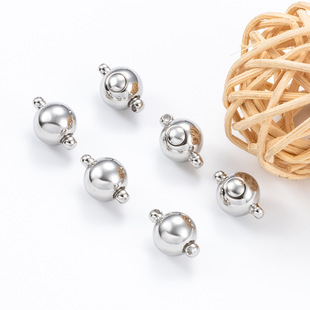 Stainless steel smooth spherical buckle polished non-fading necklace bracelet connection buckle handmade DIY jewelry accessories