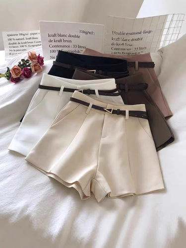 Suits and shorts, women's spring and summer temperament, all-matching, slimming, high-waist, draping casual pants, wearing wide-leg a-line pants