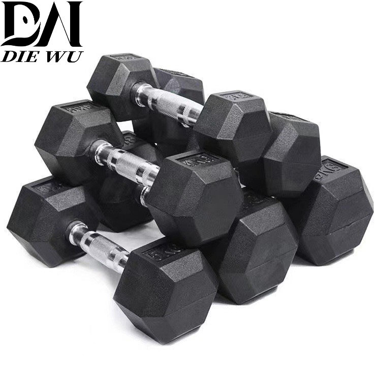 Hombres de hierro fundido sólido casero de goma fija dimbre para gimnasio de mujer de elevación de cadera hexagonal bolsa