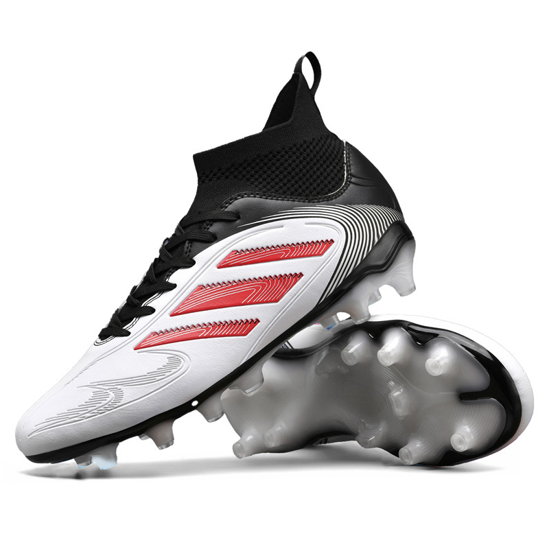 2025 zapatos de fútbol nuevo color resistente al desgaste para hombres y mujeres antideslizante de alta altura AG clavos césped transfronterizos jóvenes