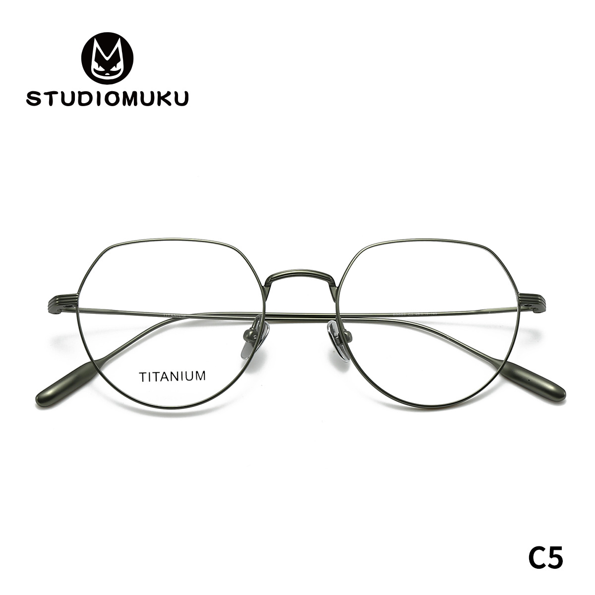STUDIOMUKU gafas de madera superligera y cómoda poligonal marco de gafas de mujer temperamento abierto cuelga marco de gafas de hombre