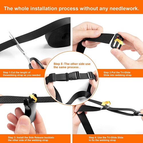 Insert buckle straps Japanese buckle double-ended adjustable suitcase straps multi-functional straps pet collar traction rope