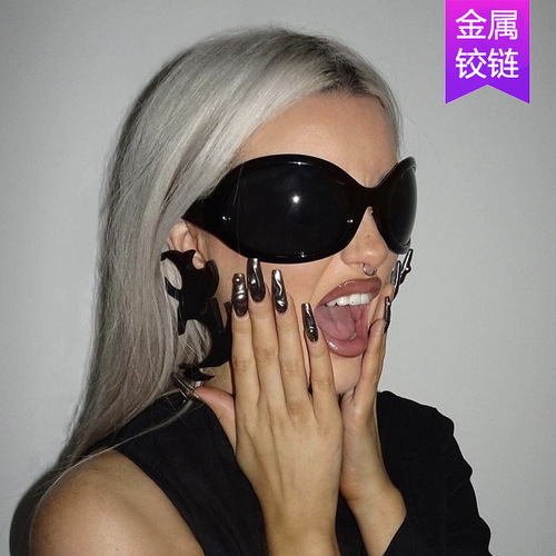 Y2K oversized frame sunglasses  new European and American personality hip-hop ins sunglasses alien sunglasses trendy women