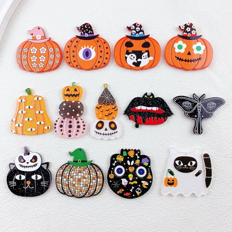 越境新品ハロウィーンアクリルかぼちゃ猫シリーズペンダントDIYアクセサリーストラップ材料部品|undefined