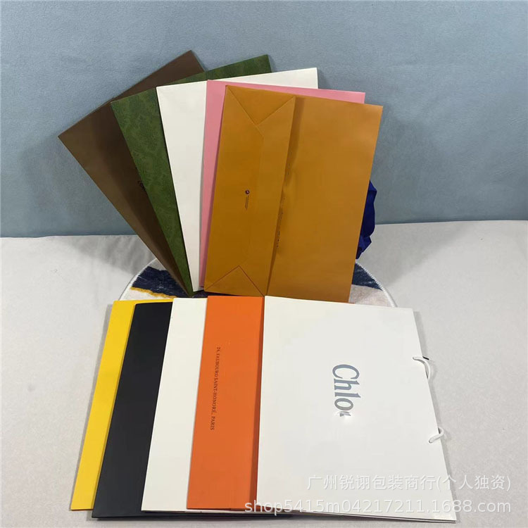 品牌店手提袋加厚袋子网红跨肩购物袋纸袋横款大号零售时尚礼品袋