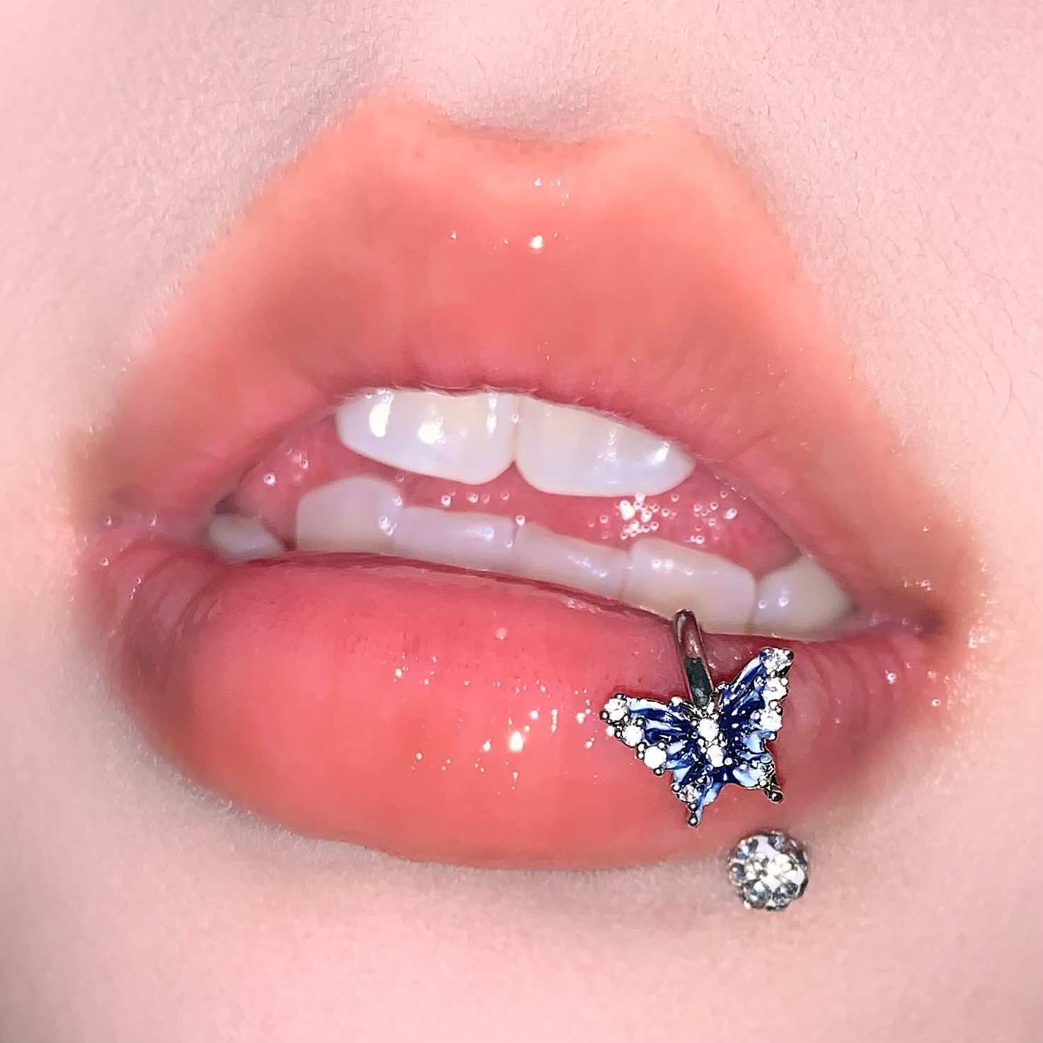 Pointed titanium steel lip stud product view