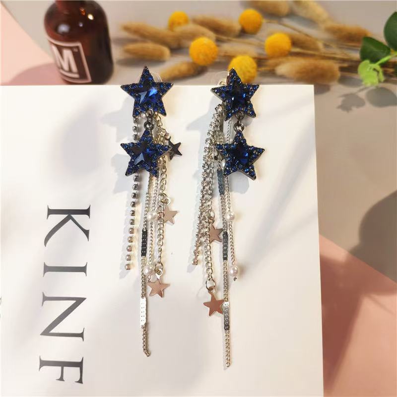 Korean elegant fashionable earrings with tassels