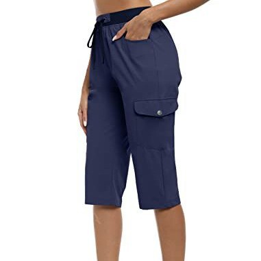 New cross-border women's lightweight and cool summer casual travel loose-fit cropped pants with zipper pockets New cross-border women's lightweight and cool summer casual travel loose-fit cropped pants with zipper pockets