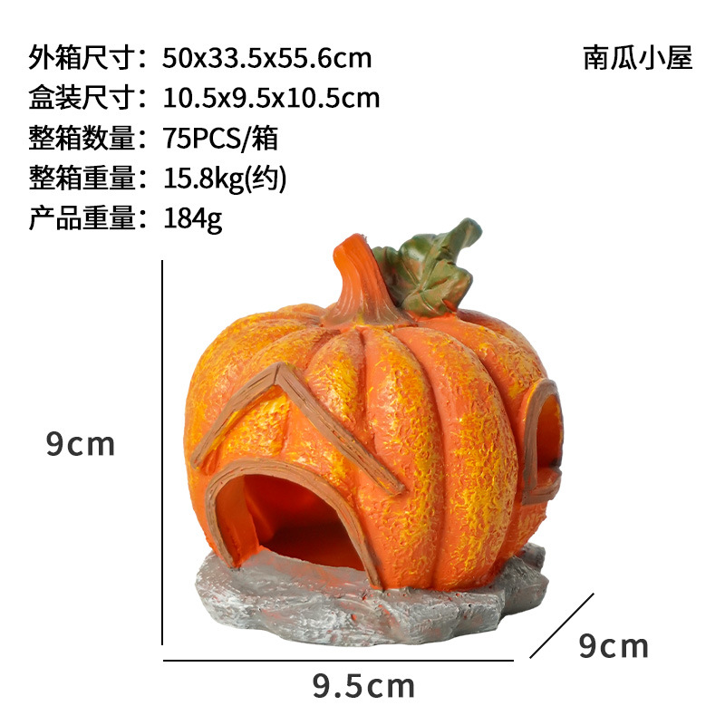 Acuario Peces de calabaza gordos y delgados para evitar la casa, resina, protección del medio ambiente, simulación de Halloween, lámpara de calabaza, juguete resistente a las caídas