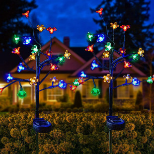 Led Fireworks Solar Light String Outdoor Landscape Atmosphere Cherry Blossom Tree Branches Christmas Decorative Landscape Light