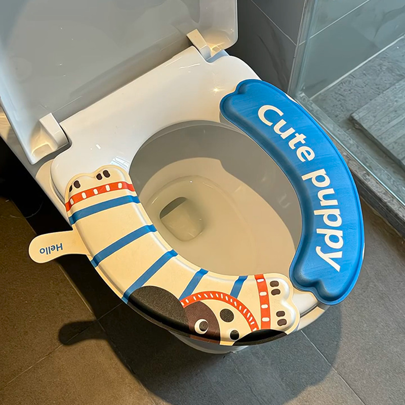 かわいい猫トイレマットオールシーズン 2025 新しい家庭用粘着トイレ夏クッション便座カバー|undefined