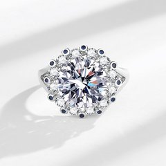 寶來興直播供應鏈批發5克拉八心八箭仿莫桑石戒指女指環時尚飾品