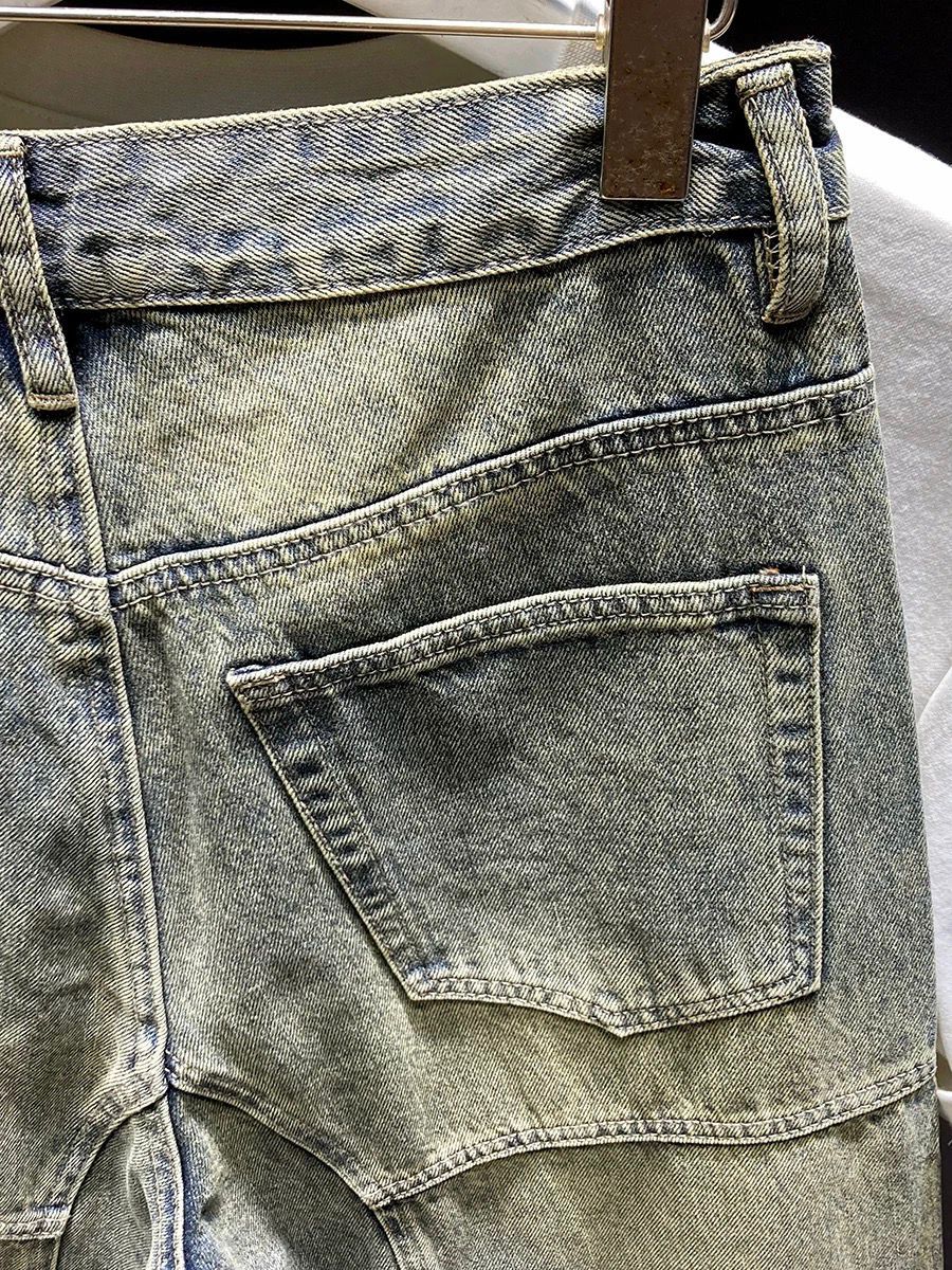 Retro Washed Distressed Jeans For Men Loose Fit Straight Leg Cool And Stylish American Casual Style Perfect For Spring And Autumn_mkmklike.com