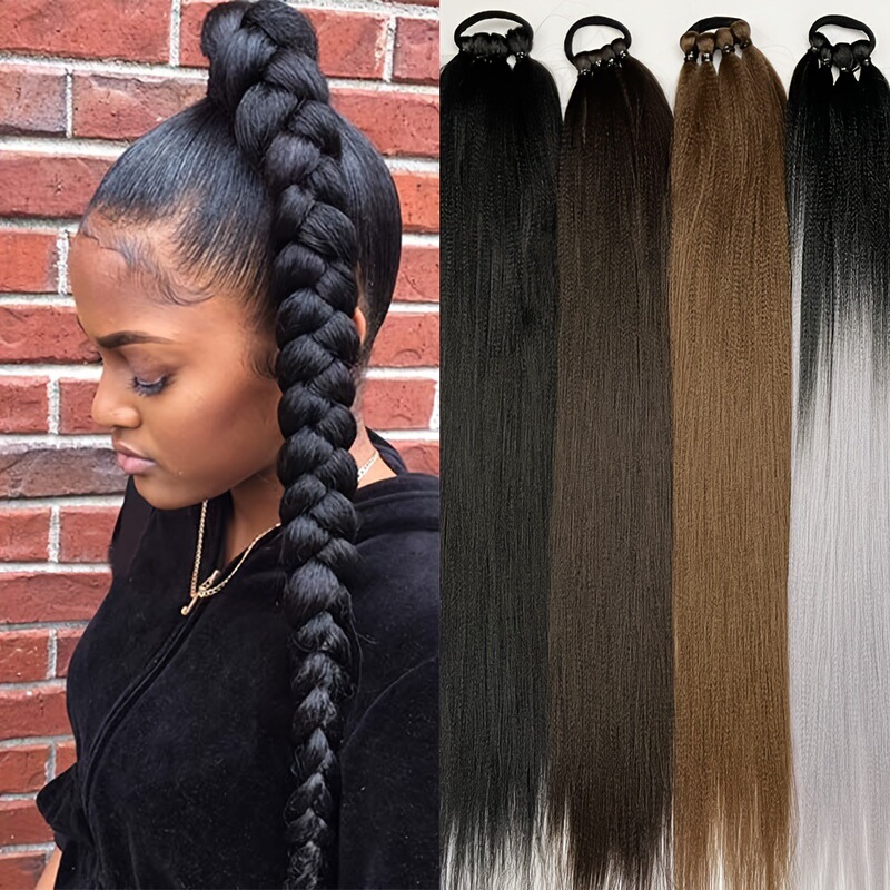 Wig ponytail 26 inches long straight hair synthetic ponytail hair high temperature silk lady ponytail braid Wig ponytail 26 inches long straight hair synthetic ponytail hair high temperature silk lady ponytail braid