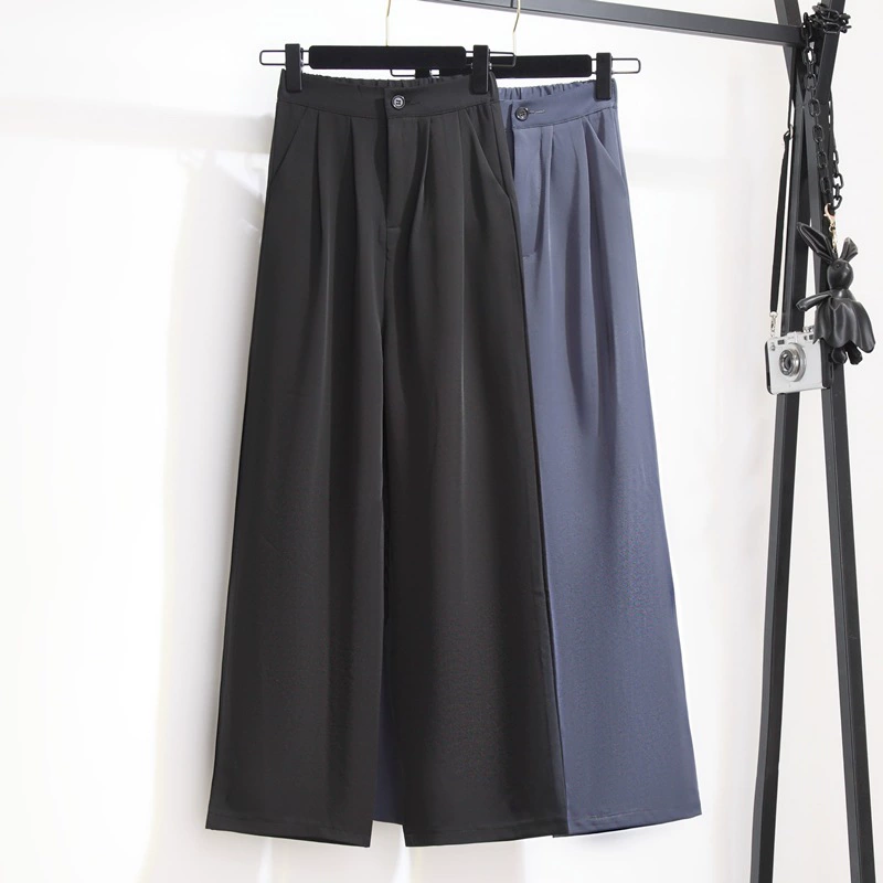 200 кг 300 кг весенне-летние прямые шифоновые широкие брюки очень больших размеров женские брючные брюки длинные брюки поколение волос