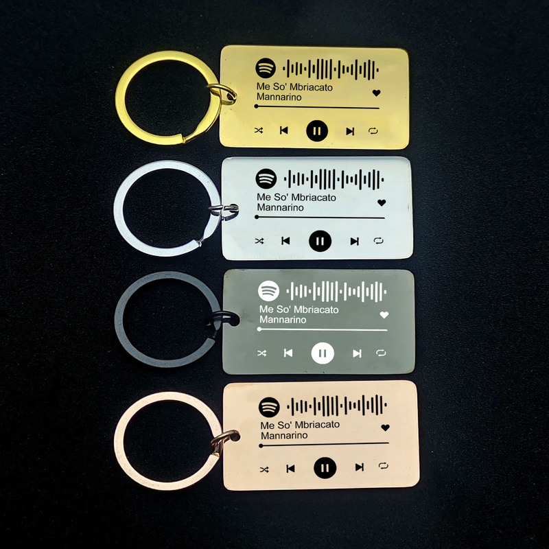 Cross-border favorite songs singer Spotify code music stainless steel sweep code keychain records