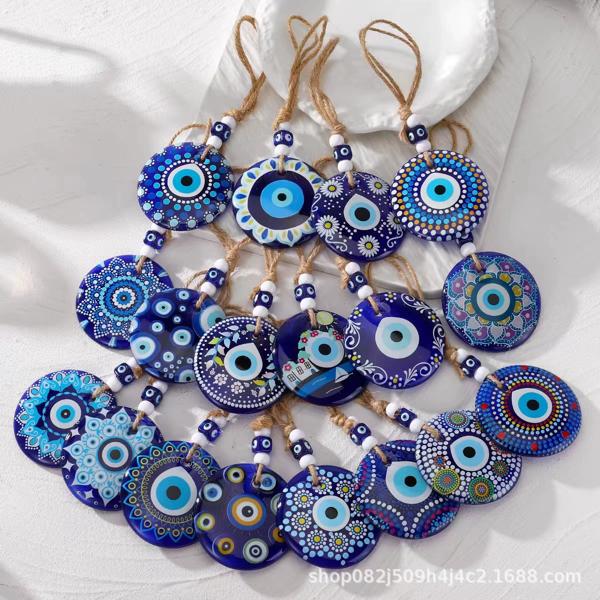 Окрашенный печатный кулон стеклянный глаз дьявола автомобильный кулон украшения голубые глаза грунтовое ушное украшение Турция