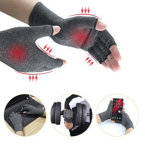 Joint discomfort gloves pressure joint protection half finger pressure adult gloves cotton 44% polycotton