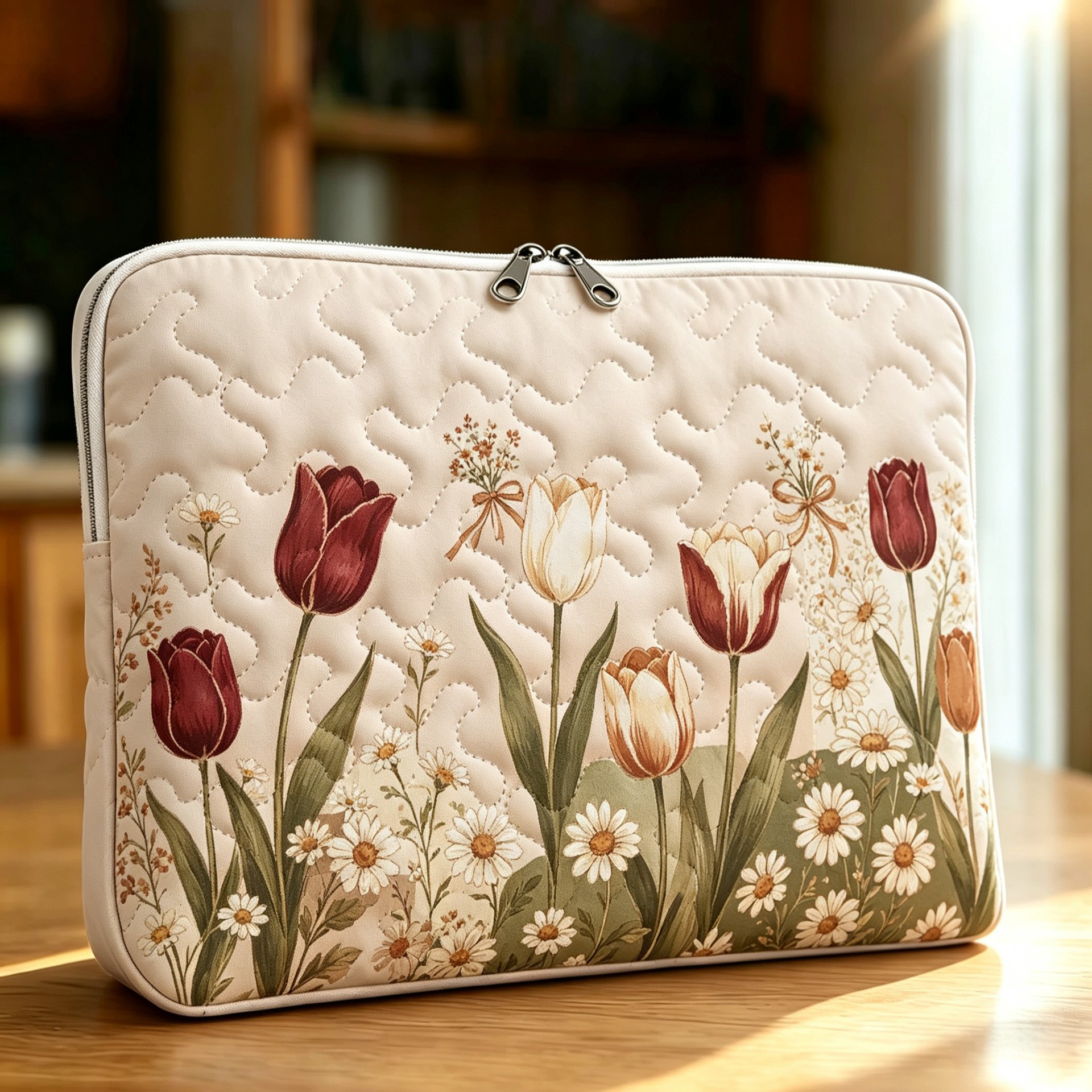 2026 Cross-Border Independent Station Amazon New Digital Print Quilted Embroidered Laptop Bag Commuting Casual Storage Laptop Bag