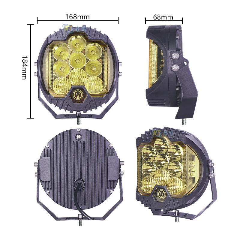 Carcasa de luz LED de tres lados para vehículos todoterreno Wrangler, carcasa de foco para coche, carcasa de luz de techo, accesorios para carcasas de luces de coche image 12