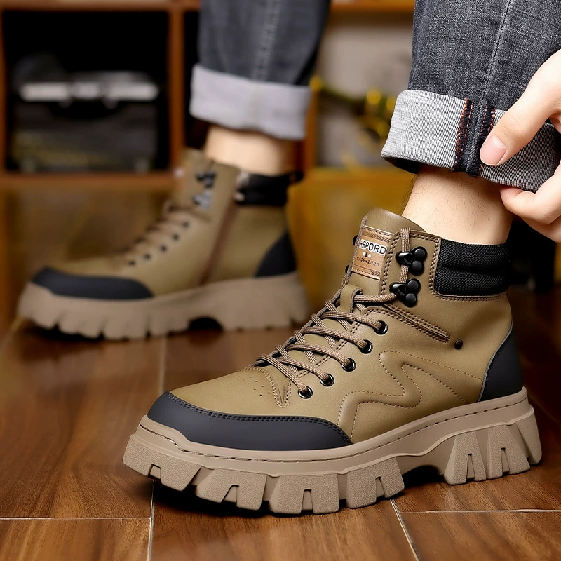 Зимние утеплённые ботинки (Martens) LS7078, высокая голень, плюшевая подкладка, размеры 38–44