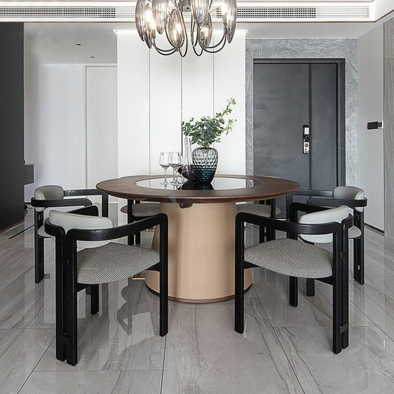 美式現代新款實木扶手餐椅酒店樣板間洽談椅咖啡廳會所休閒單椅