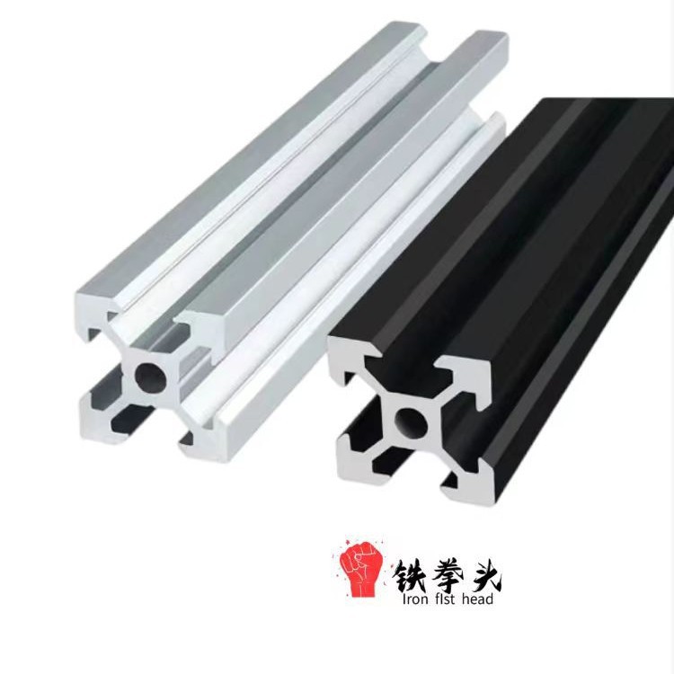 Perfil de aluminio 2020 estándar europeo 1.5 negro 2020 estándar europeo perfil de aluminio sello lateral 2020R estándar europeo perfil de aluminio con ranura en v