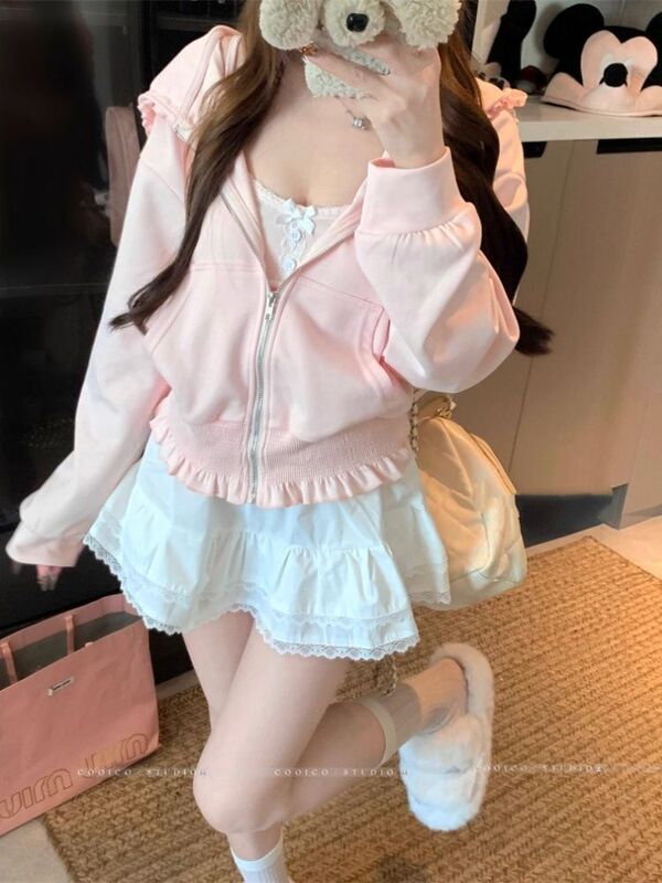 高级感时尚洋气连帽外套卫衣女早秋新款宽松显瘦休闲拉链开衫上衣|undefined