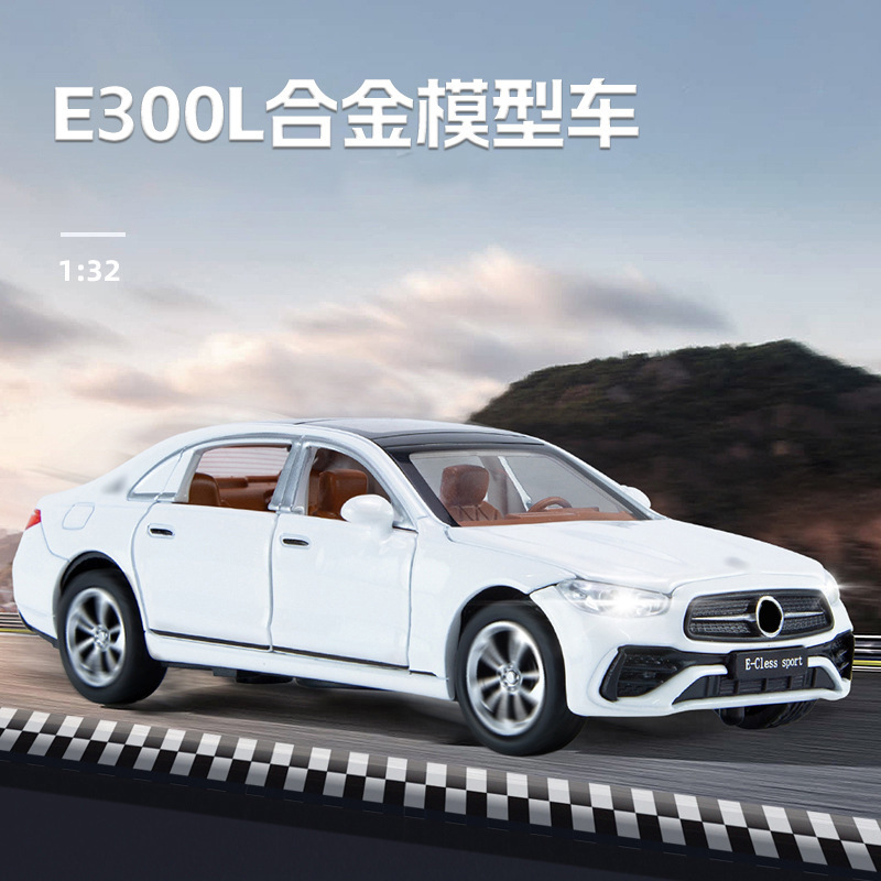 New Haodi 1:32 Big Benz E300 Sedan Sound and Light Pull Back Car Children's Toy Decoration Simulation Alloy Car Model