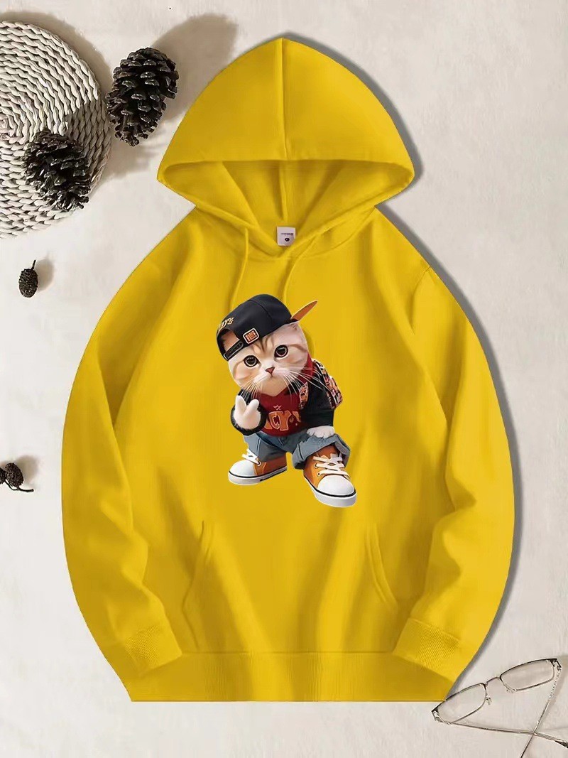 Nuevo suéter animado con sudadera con capucha cálida y cómoda con estampado para hombres y mujeres