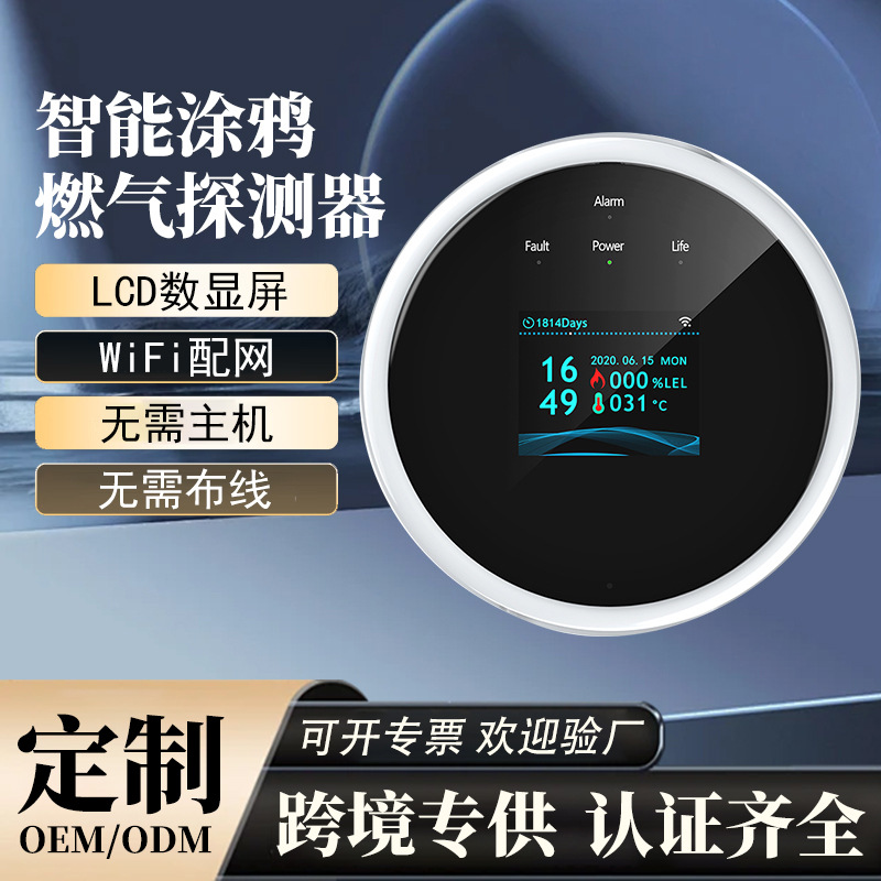 Manufacturer Cross-Border Hot Supply Graffiti Gas Detector Smart Tuya Kitchen Combustible Gas Home Gas Alarm