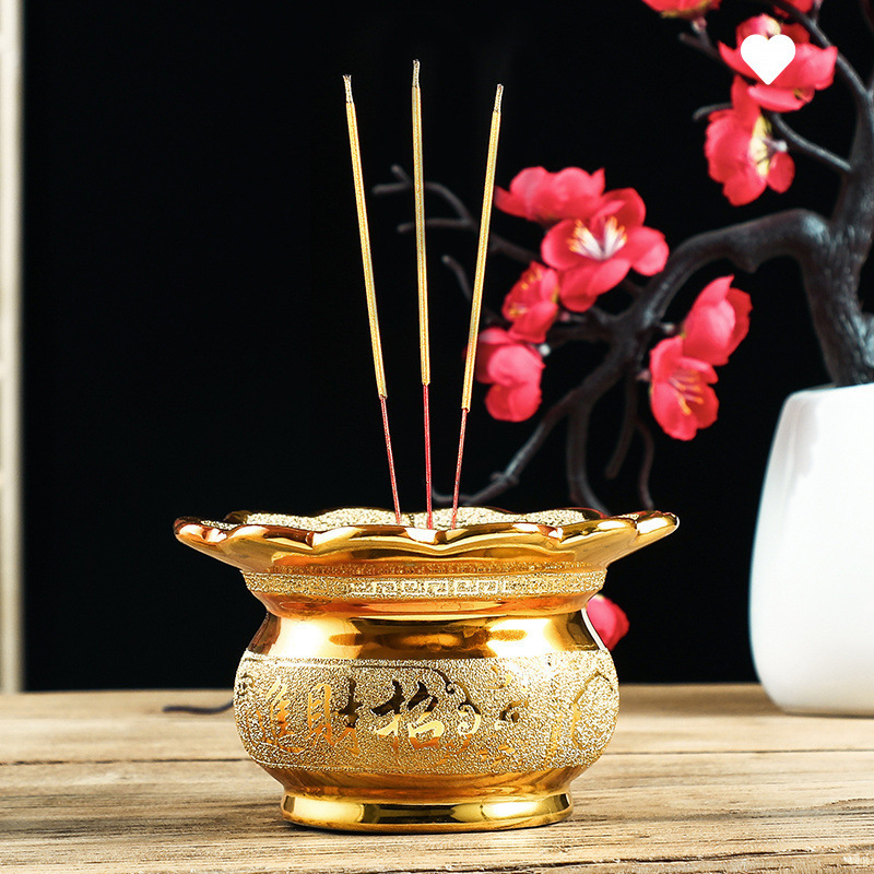 家用小香炉陶瓷烧香炉自带炉围供佛香碗财神小香炉仙家室内插香炉