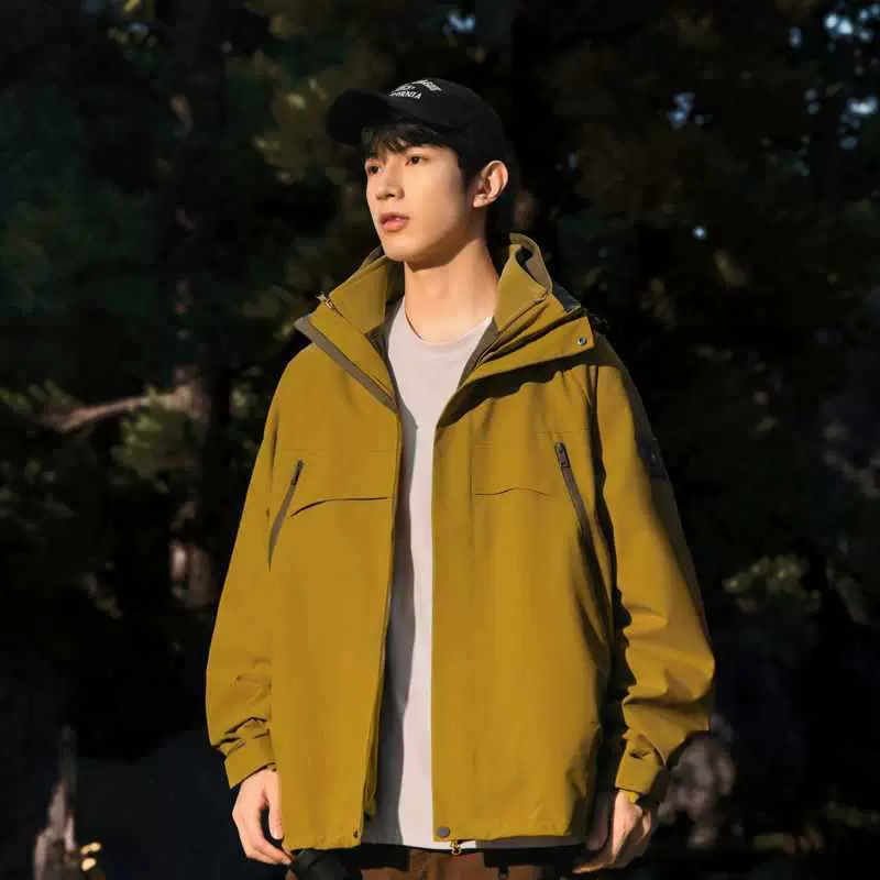 空山雨情侣冲锋衣户外单层风衣外套男薄款透气防风防水野营登山服