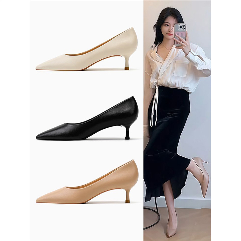 Soft Sole, Non-Tiring Nude High Heels for Women 2025 Spring and Summer New Style Work High-End Stiletto French Shoes