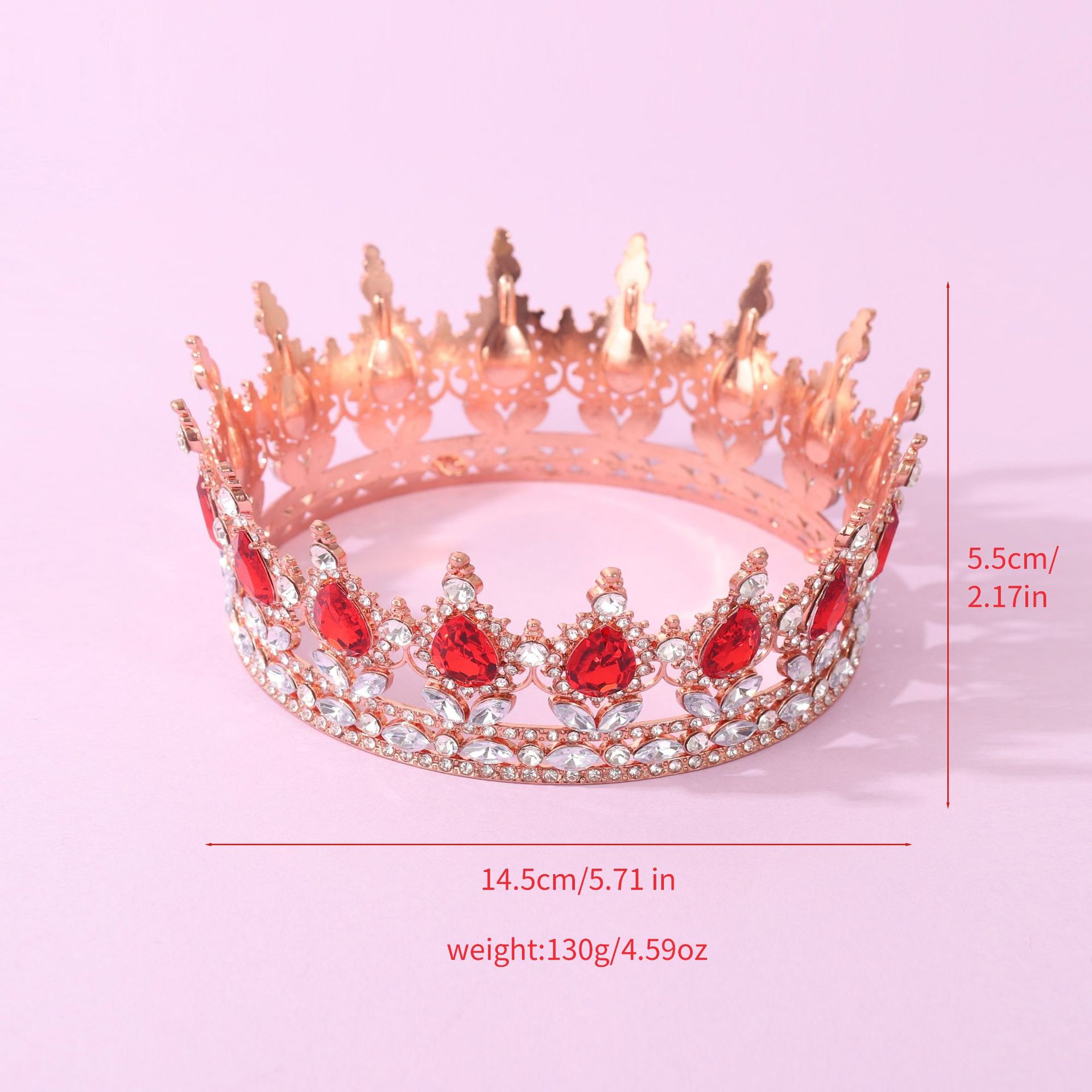 Gran princesa europea corona de novia de alta calidad corona barroca europea y americana joyas de cabello de lujo