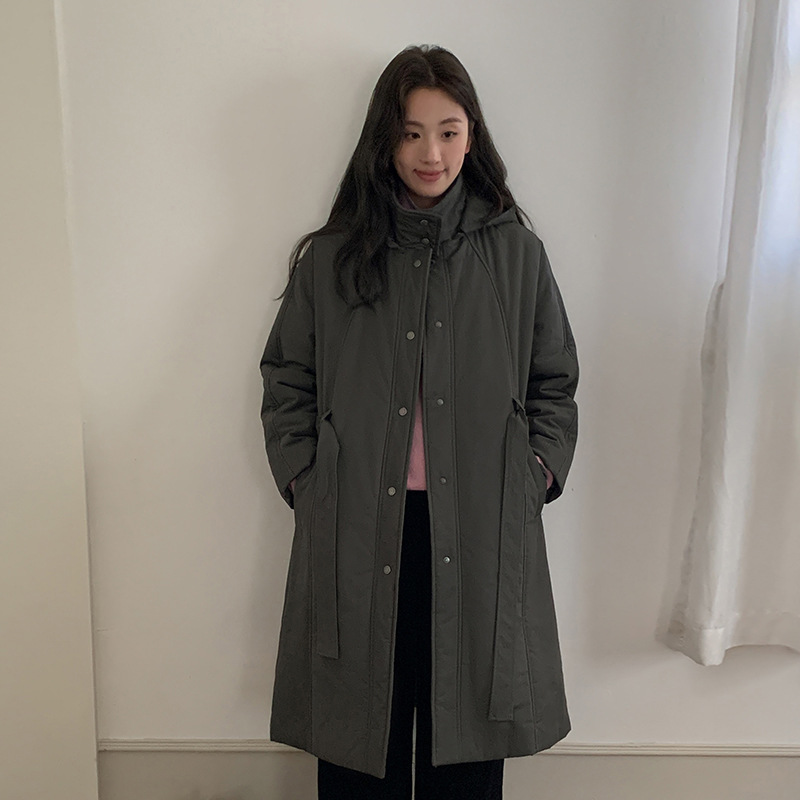 【清仓不退不换】MOXI十三行女装中长款风衣女加厚棉服棉衣外套