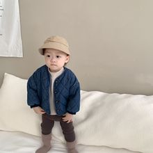 婴童外出衣服韩版童装儿童秋冬装婴儿牛仔棉外套加厚宝宝加绒套装