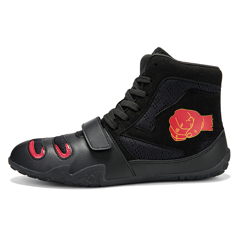 Zapatos de boxeo para adultos y niños, zapatos de entrenamiento indoor de lucha libre, zapatos de lucha libre, zapatos ligeros antideslizantes