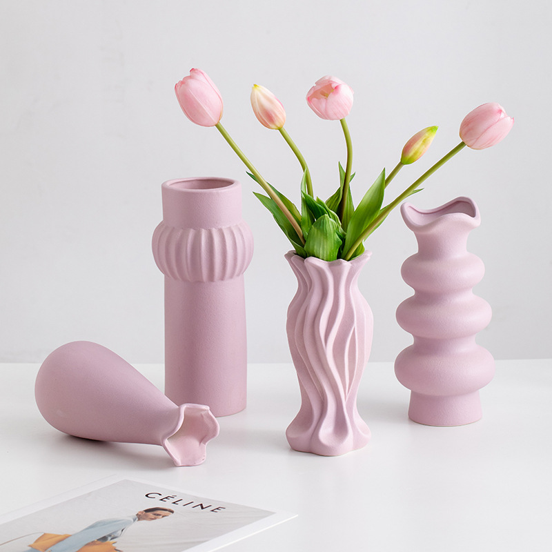 Sichuan purple modern ceramic decorative vase dried flower dining table entrance hall living room flower arrangement decoration high-end sense