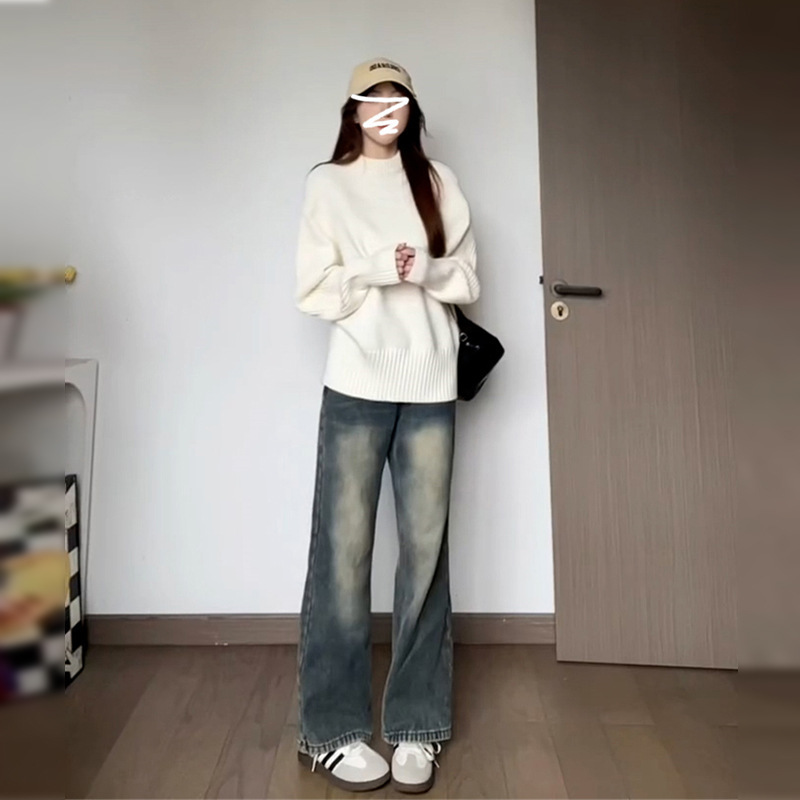 白色高领毛衣女秋冬季新款韩系慵懒风感针织内搭打底上衣|undefined