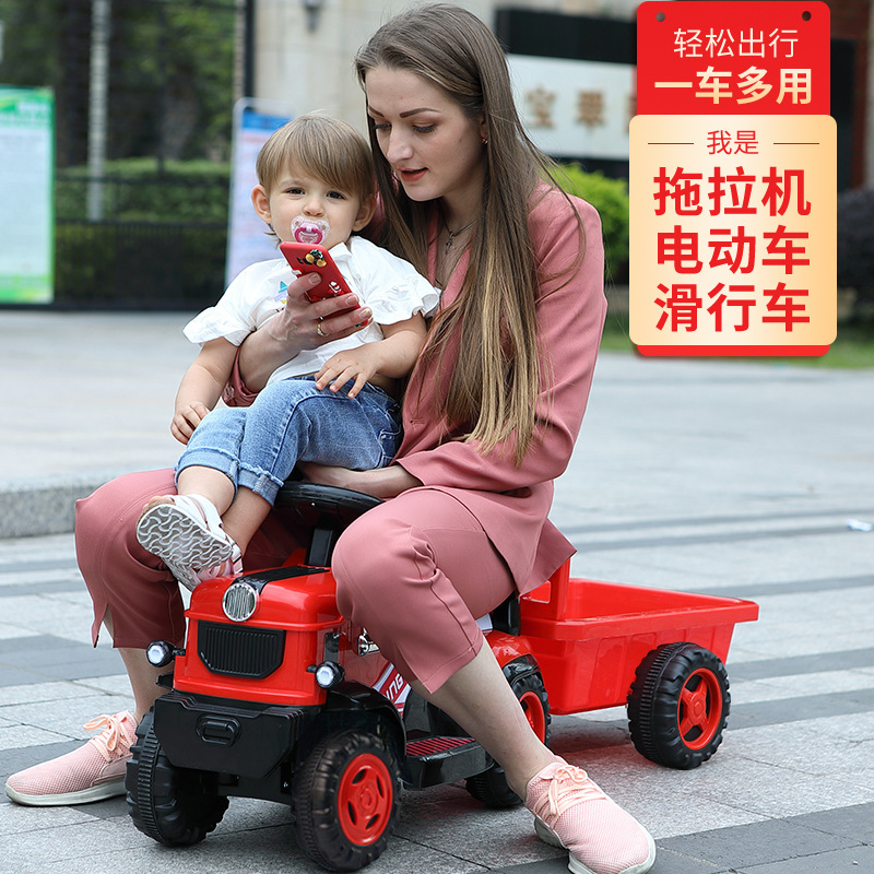 Tractor eléctrico para niños con cubo, coche de juguete grande para niños de 2 a 6 años, coche de carga de cuatro ruedas para niños image 4